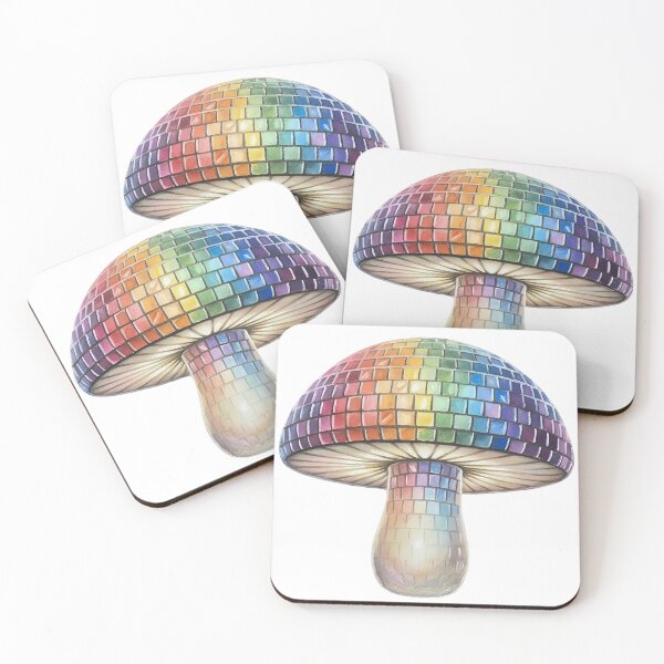 Item preview, Disco Ball Mushroom Rainbow Watercolor Groovy Art designed and sold by GymTanLaundry.