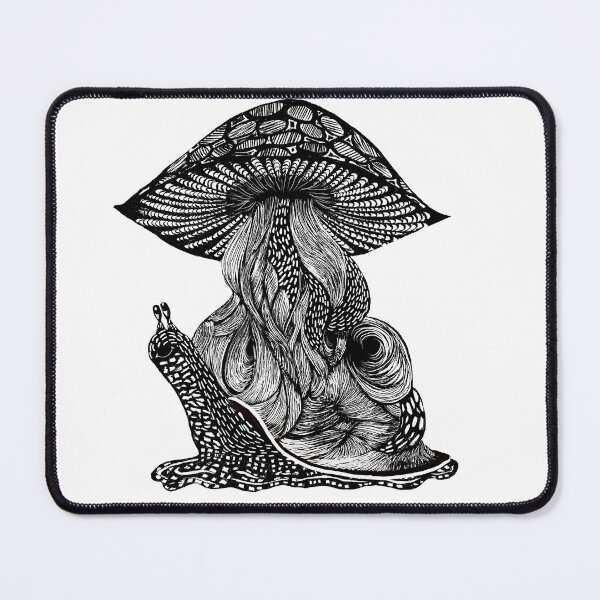 Item preview, Shroomie the Snail in Black and White designed and sold by MyTimeDesign.