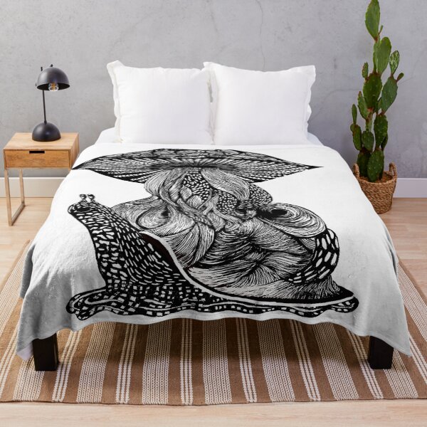 Item preview, Shroomie the Snail in Black and White designed and sold by MyTimeDesign.