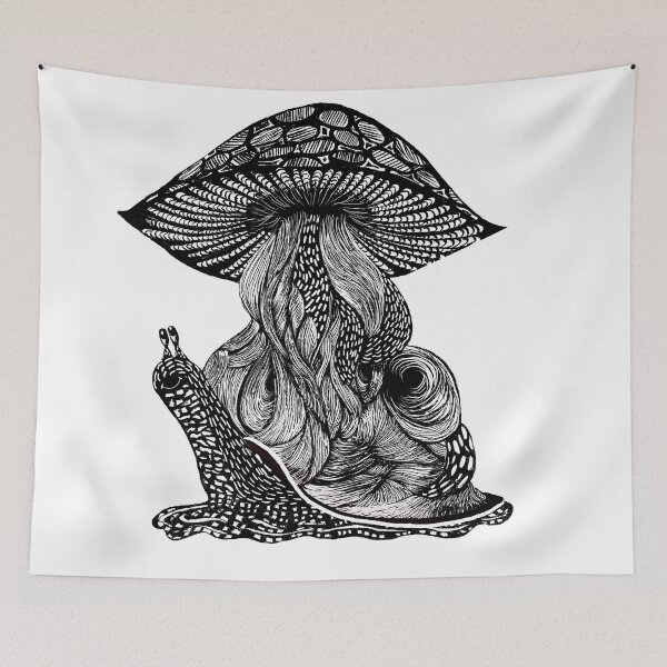 Item preview, Shroomie the Snail in Black and White designed and sold by MyTimeDesign.