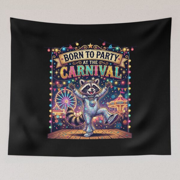 Item preview, Funny Disco Raccoon Carnival Party Lover Retro Festival Animal Meme Gift designed and sold by Im-Ara.