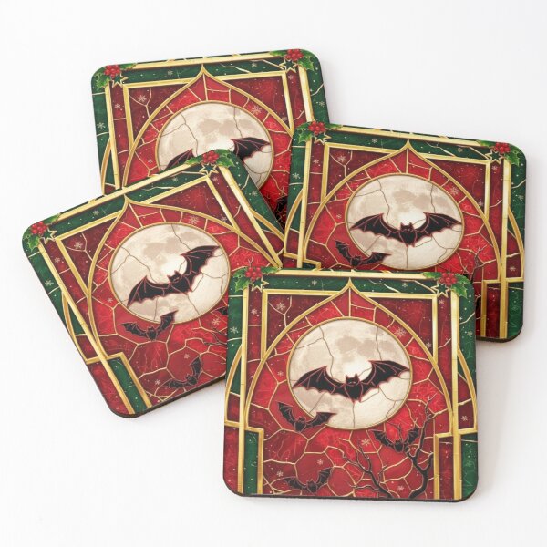 Item preview, Gothic Christmas Bat Stained Glass Cheer designed and sold by BriSher.
