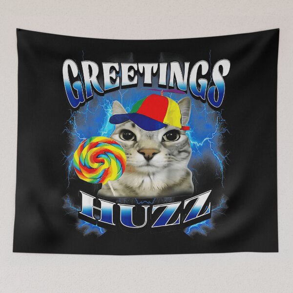 Item preview, Greetings Huzz Funny Cat Propeller Hat Lollipop Humor designed and sold by SanTiOmal.