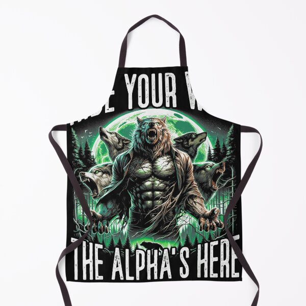 Item preview, Hide Your Wife The Alpha's Here Alpha Male Wolf Guy Gift designed and sold by SanTiOmal.