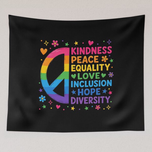 Item preview, Kindness Peace Equality Love Inclusion Hope Diversity LGBTQ designed and sold by KarimSoCute.