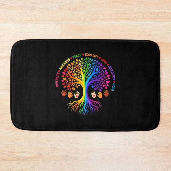 Item preview, Kindness Peace Equality Love Inclusion Hope Diversity Rainbow Tree designed and sold by KarimSoCute.