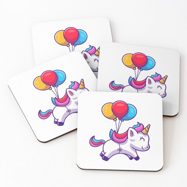 Item preview, Cute Flying Unicorn with Colorful Balloons designed and sold by dmladero.
