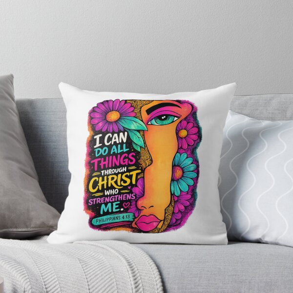 Item preview, I Can Do All Things Through Christ | Philippians 4:13 Christian Floral Faith Art designed and sold by Ashes to Artistry.