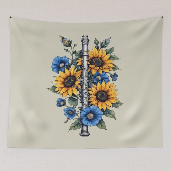 Item preview, Sunflower Symphony and Concert Flute - World Music Day designed and sold by Art-Arcade6.