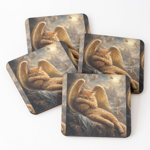 Item preview, Fallen Angel Cat - Funny Classical Painting Parody designed and sold by merchxwear.