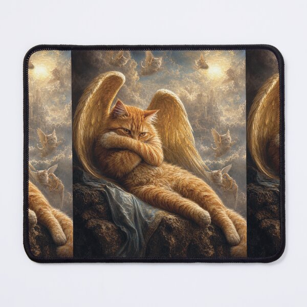 Item preview, Fallen Angel Cat - Funny Classical Painting Parody designed and sold by merchxwear.