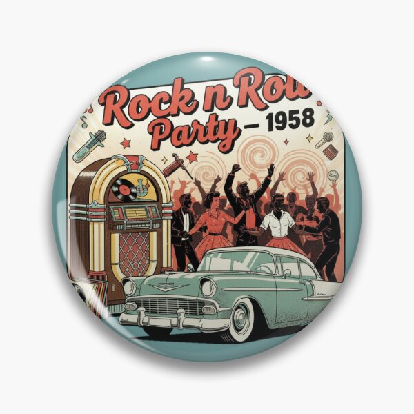 Item preview, Rock N Roll Party 1958 Vintage Retro Car Jukebox Rockabilly T-Shirt designed and sold by ObsidianUruk.