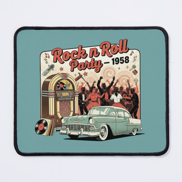 Item preview, Rock N Roll Party 1958 Vintage Retro Car Jukebox Rockabilly T-Shirt designed and sold by ObsidianUruk.