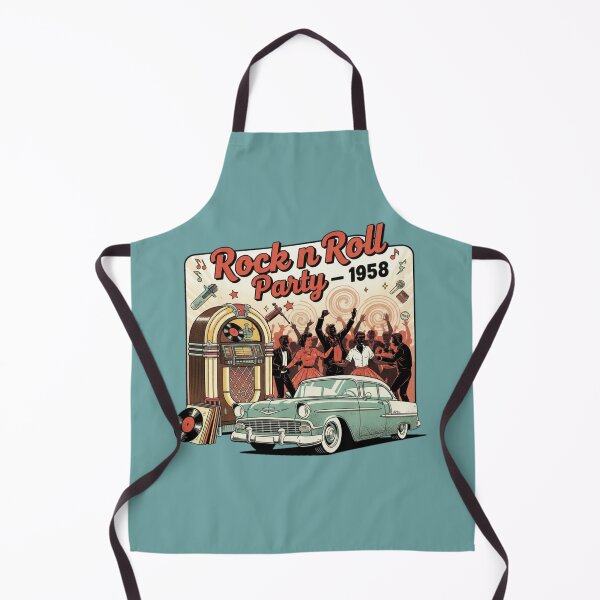 Item preview, Rock N Roll Party 1958 Vintage Retro Car Jukebox Rockabilly T-Shirt designed and sold by ObsidianUruk.