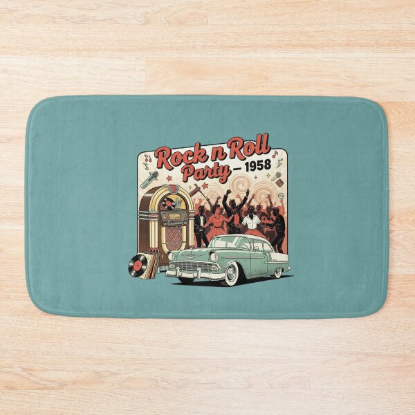 Item preview, Rock N Roll Party 1958 Vintage Retro Car Jukebox Rockabilly T-Shirt designed and sold by ObsidianUruk.