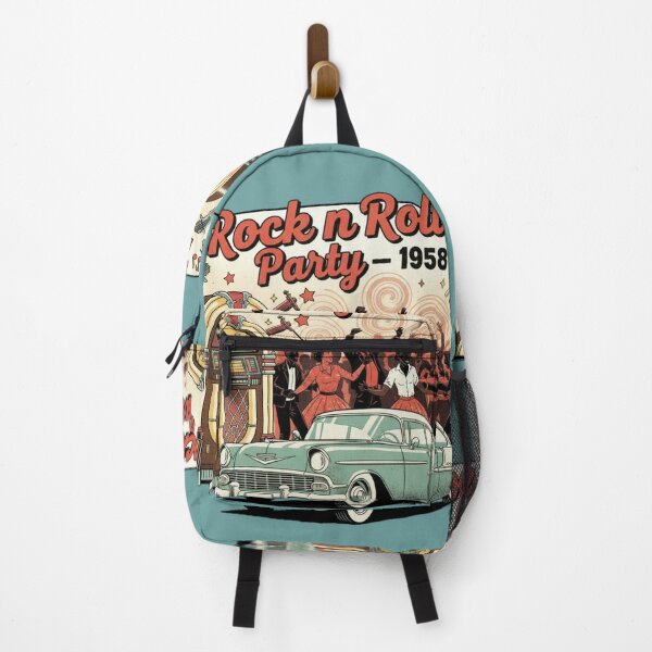 Item preview, Rock N Roll Party 1958 Vintage Retro Car Jukebox Rockabilly T-Shirt designed and sold by ObsidianUruk.