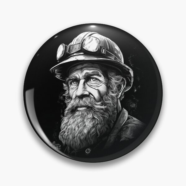 Item preview, Old Miner Portrait Black and White Vintage Art designed and sold by inkoutninja.