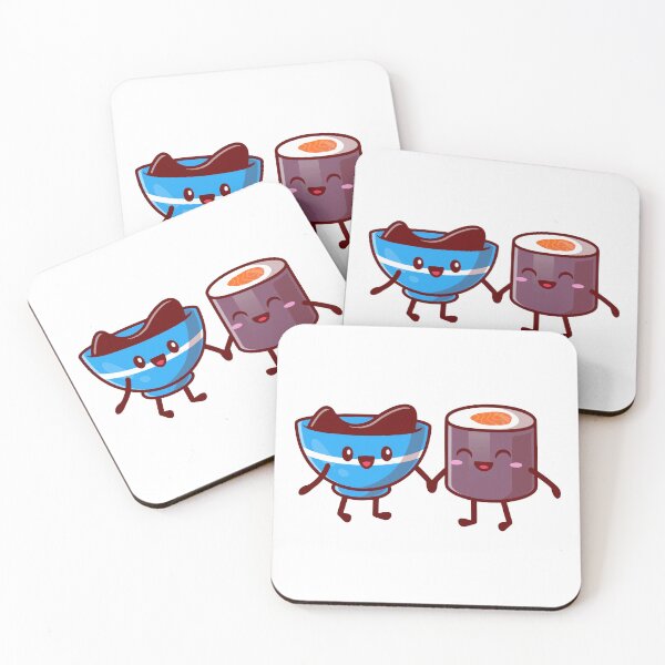 Item preview, Cute Sushi and Soy Sauce Friends Holding Hands designed and sold by dmladero.
