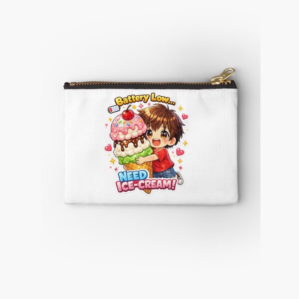Artikelvorschau, Batterie schwach – Lust auf Eiscreme? Niedlicher Anime-Junge-Eiscreme-Aufkleber entworfen und verkauft von Sidra digital art 8277237.