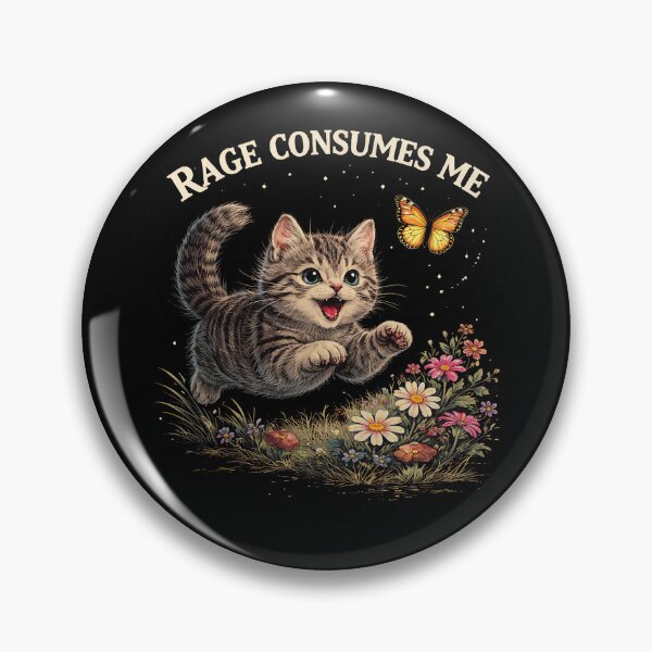 Item preview, Cute Cat Rage Consumes Me Funny Floral Cat Meme designed and sold by roycehopkins.