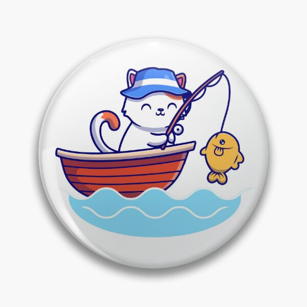Item preview, Cute Cat Fishing in Boat catching Goldfish designed and sold by dmladero.