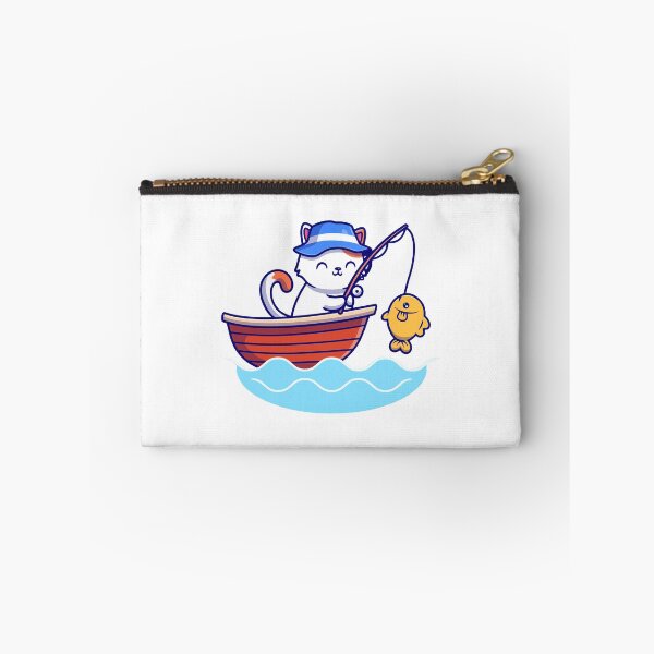 Item preview, Cute Cat Fishing in Boat catching Goldfish designed and sold by dmladero.