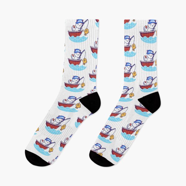 Item preview, Cute Cat Fishing in Boat catching Goldfish designed and sold by dmladero.