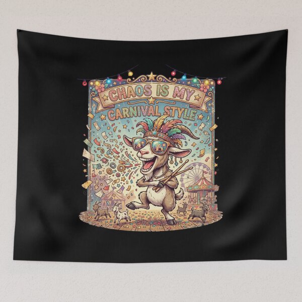 Item preview, Funny Chaos Goat Carnival Meme Wild Festival Animal Humor Gift designed and sold by Im-Ara.