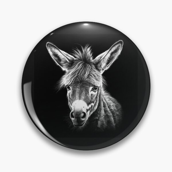 Item preview, Donkey Portrait Black and White Animal Art designed and sold by inkoutninja.
