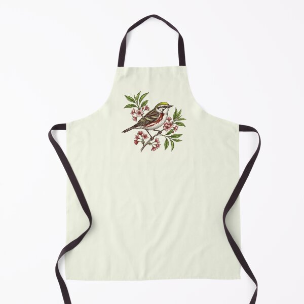 Item preview, Chestnut-Sided Warbler with Wild Cherry Blossoms designed and sold by BirdsnStuff.