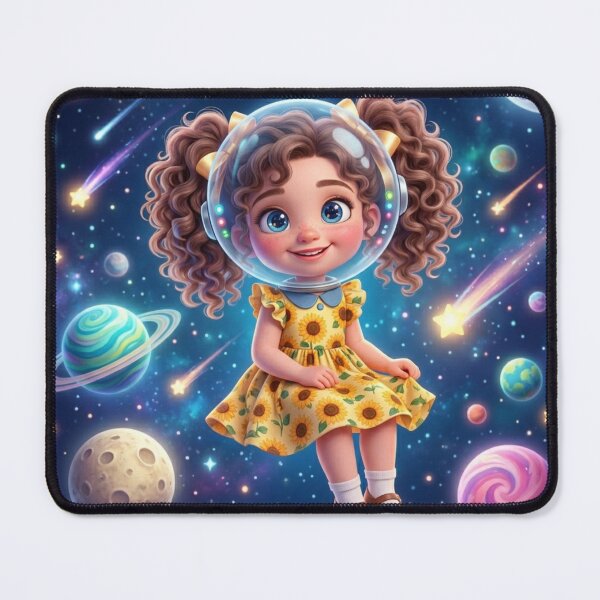 Item preview, Cosmic Curly Girl Astronaut designed and sold by LevelUpReads.