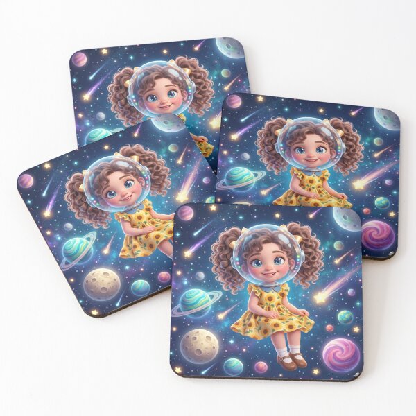 Item preview, Cosmic Curly Girl Astronaut designed and sold by LevelUpReads.