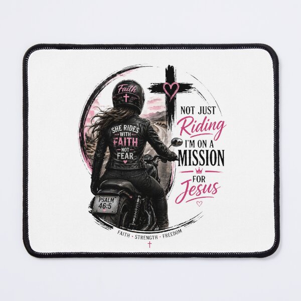 Item preview, Christian Biker Girl | Riding on a Mission for Jesus Faith Motorcycle Design designed and sold by Ashes to Artistry.