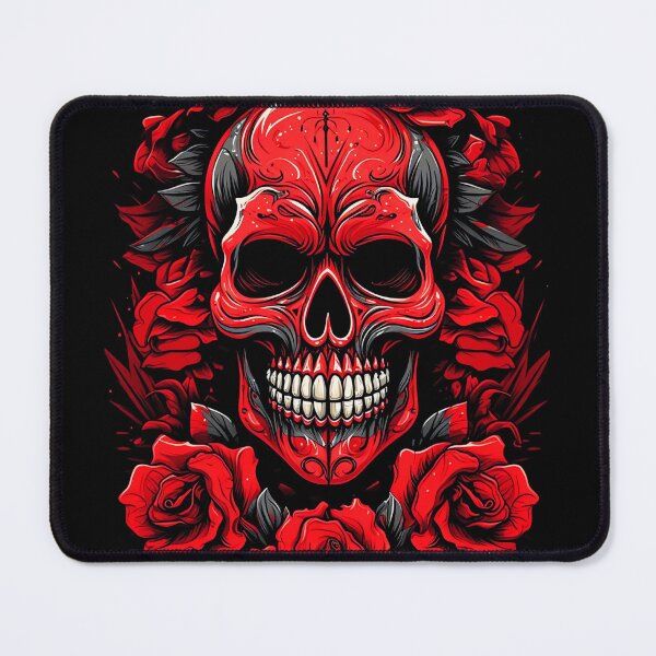 Item preview, Red Skull and Roses designed and sold by ChiliPics.