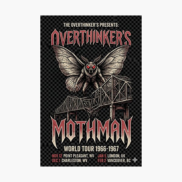 Item preview, The Overthinker's Mothman World Tour 1966-1967 designed and sold by RustyKrowbar.