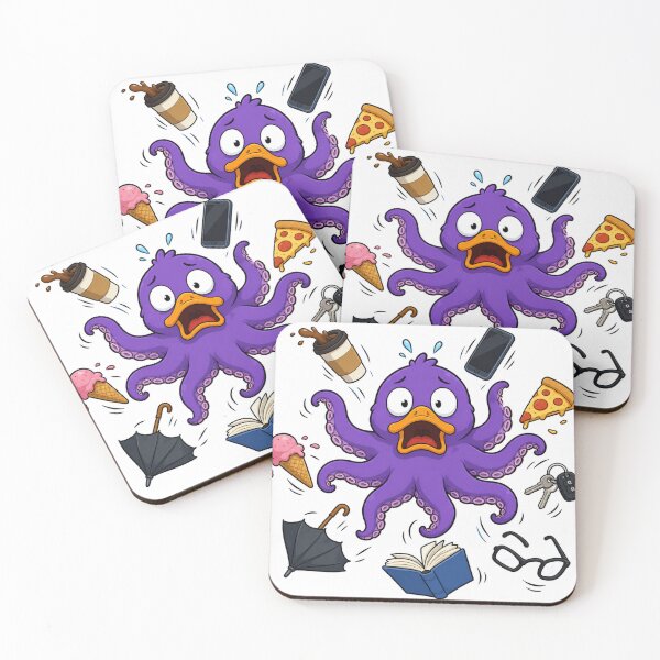 Item preview, Overwhelmed Duck-topus Dropping Everything designed and sold by LevelUpReads.