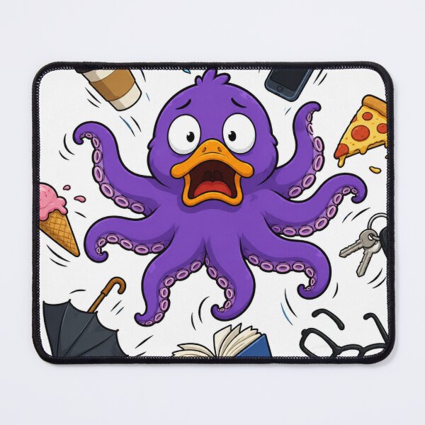 Item preview, Overwhelmed Duck-topus Dropping Everything designed and sold by LevelUpReads.