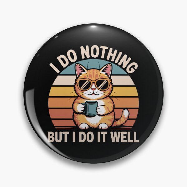 Item preview, Funny Lazy Cat I Do Nothing Retro Sunset designed and sold by IvoryArtDesign.