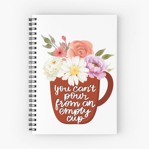 Item preview, You Can’t Pour From an Empty Cup – Floral Coffee Mug Self Care Quote Design designed and sold by Calm and Antsy.