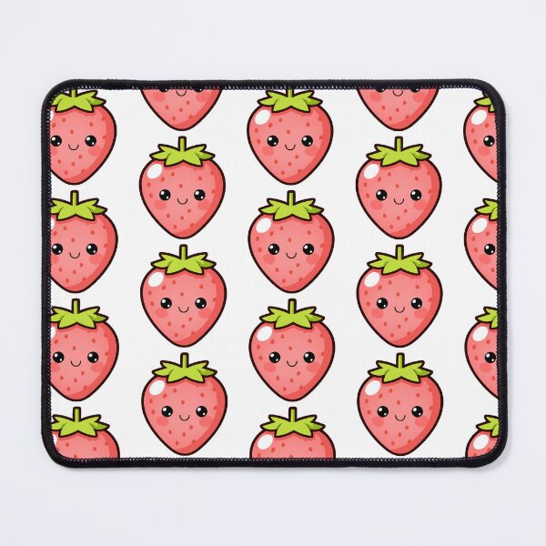 Item preview, Cute Smiling Strawberry Kawaii Cartoon designed and sold by Rexusstain.