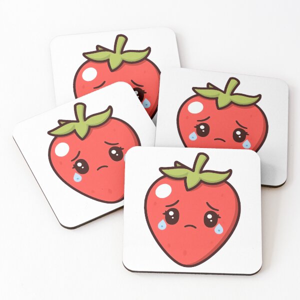 Item preview, Sad Crying Strawberry Kawaii Cartoon designed and sold by Rexusstain.