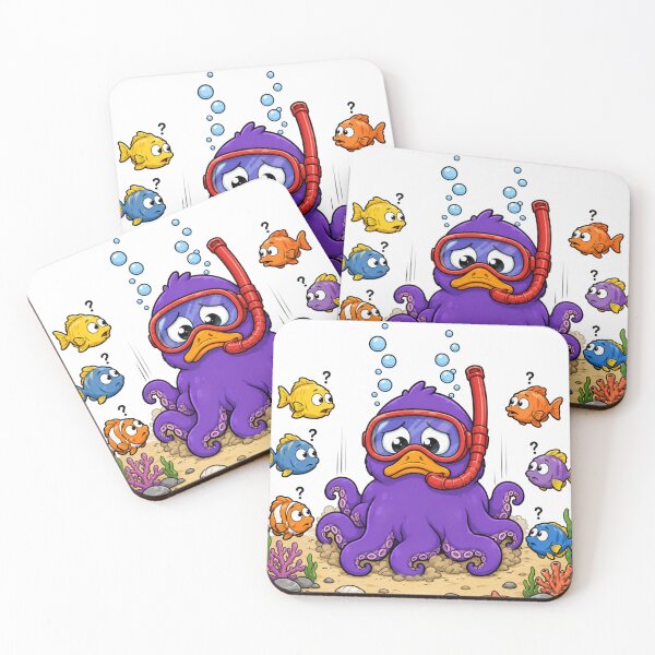 Item preview,  Confused Snorkeling Duck-topus designed and sold by LevelUpReads.