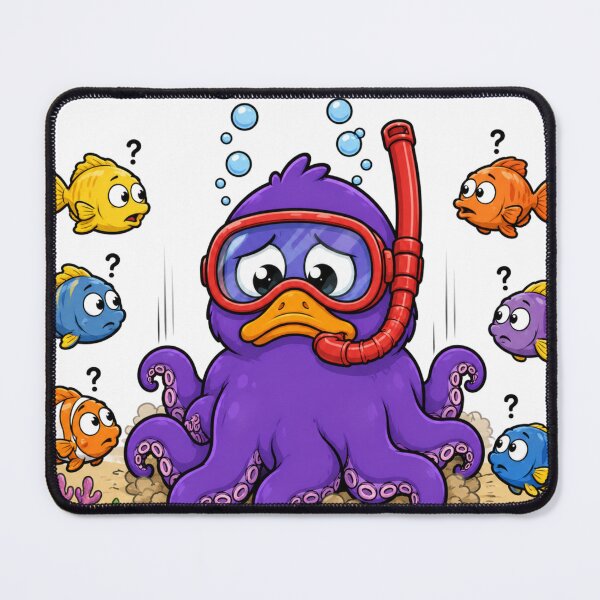 Item preview, Confused Snorkeling Duck-topus designed and sold by LevelUpReads.