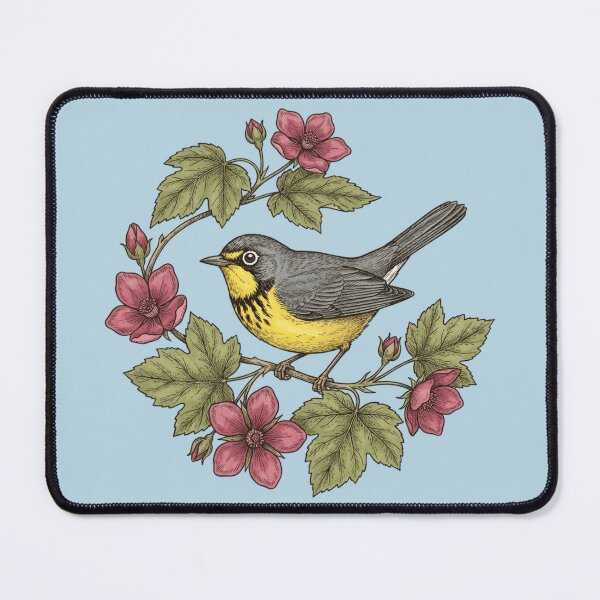 Item preview, Botanical Canada Warbler Bird Wildlife Art designed and sold by BirdsnStuff.