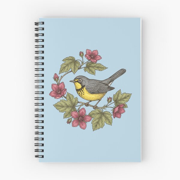 Item preview, Botanical Canada Warbler Bird Wildlife Art designed and sold by BirdsnStuff.