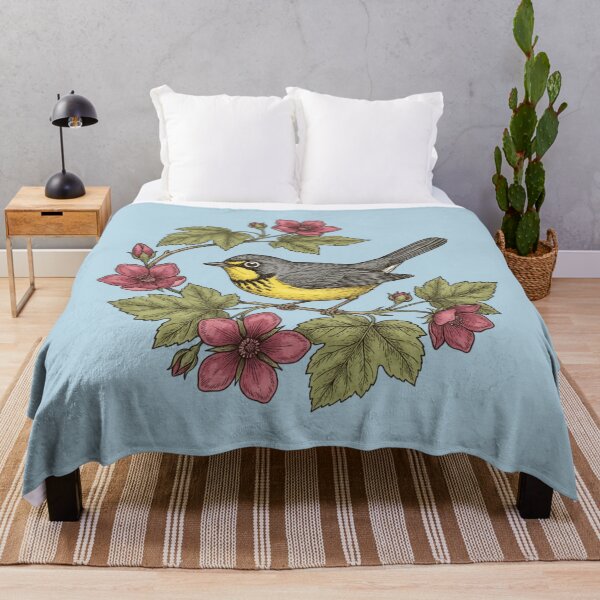 Item preview, Botanical Canada Warbler Bird Wildlife Art designed and sold by BirdsnStuff.
