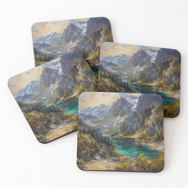 Item preview,  Impasto Mountain Lake Painting designed and sold by SaryaSmyth19.