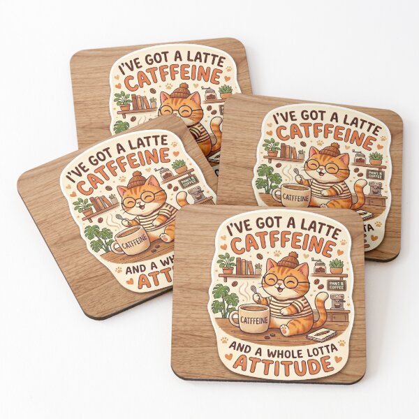 Item preview, Cute Orange Catffeine - Sassy Coffee Lover Cat designed and sold by funny things random.