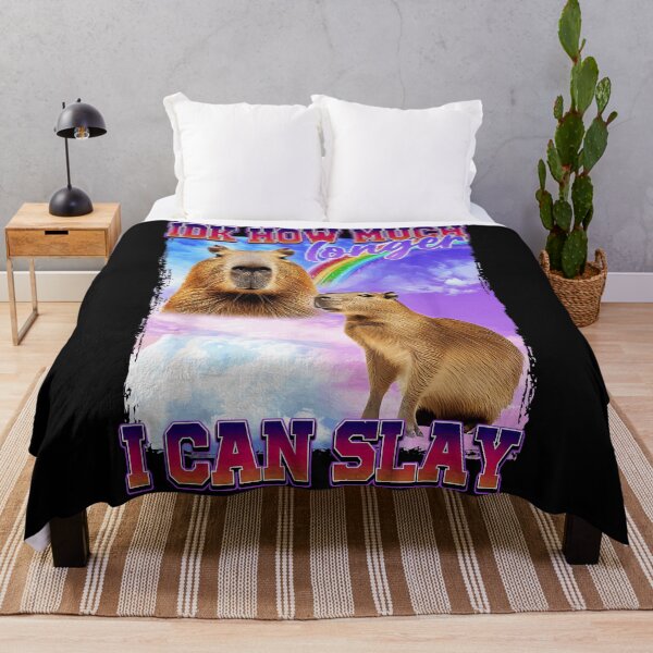 Item preview, Idk How Much Longer I Can Slay Capybara Meme Funny Quote designed and sold by SanTiOmal.