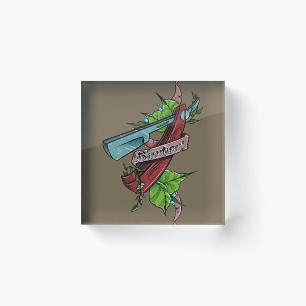 Item preview, Traditional Barber Life Straight Razor Tattoo Art designed and sold by Tonik-VII.